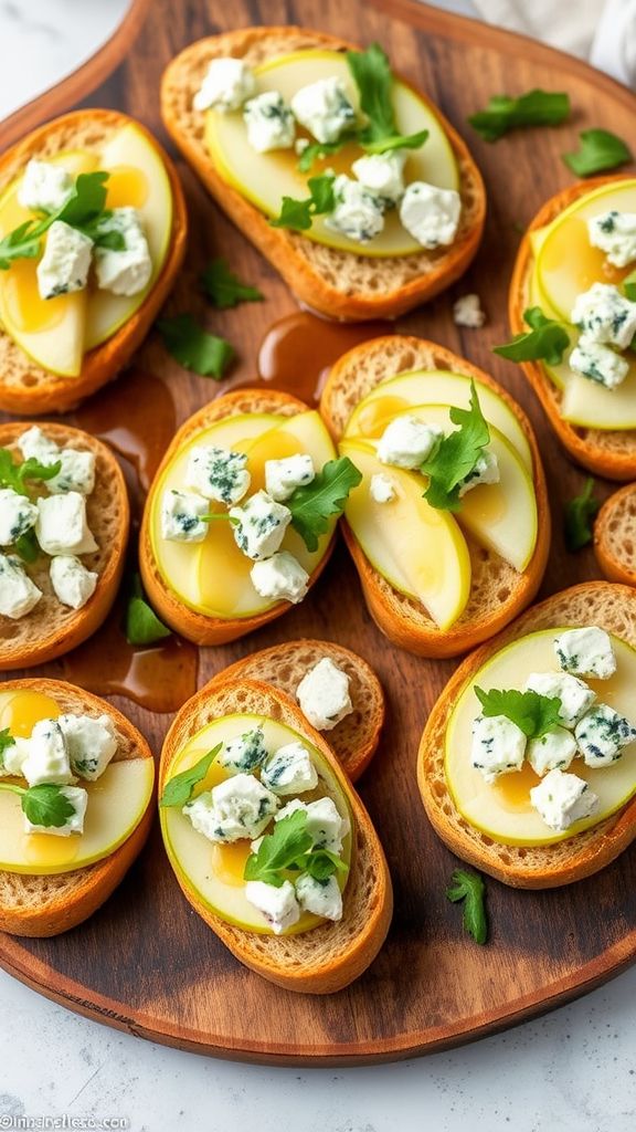 Green Apple and Blue Cheese Crostini  