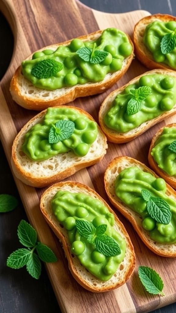 Green Pea and Mint Crostini  