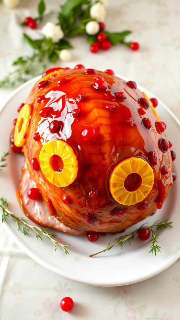 Honey-Glazed Easter Ham with Pineapple