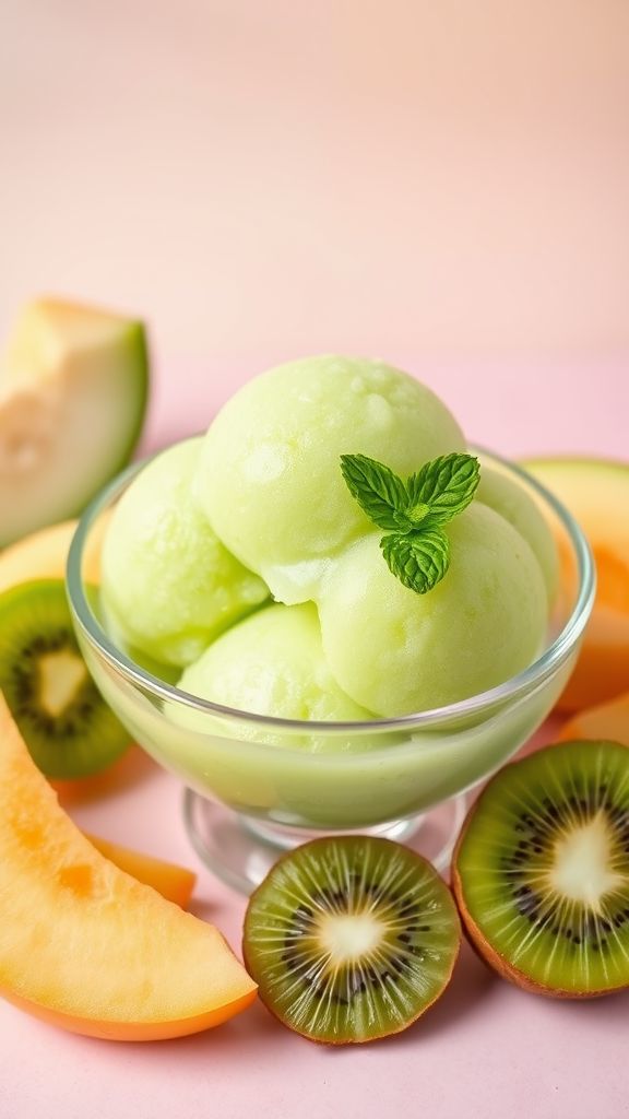 Honeydew and Kiwi Sorbet