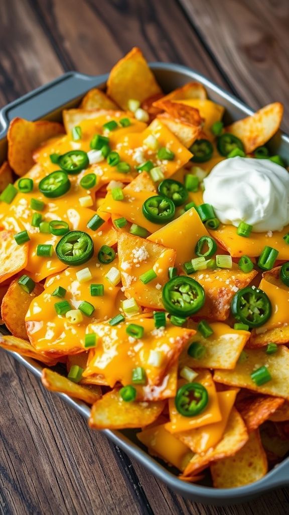 Irish Nachos with Jalapeño and Cheddar  