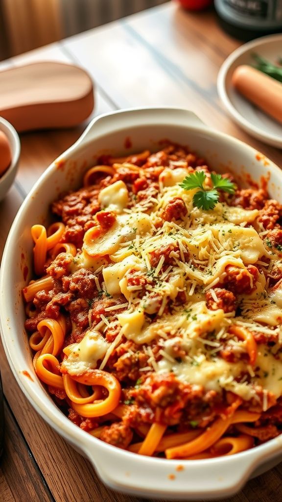 Lamb Bolognese Pasta Bake