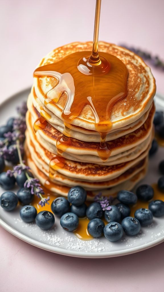 Lavender Blueberry Pancakes  