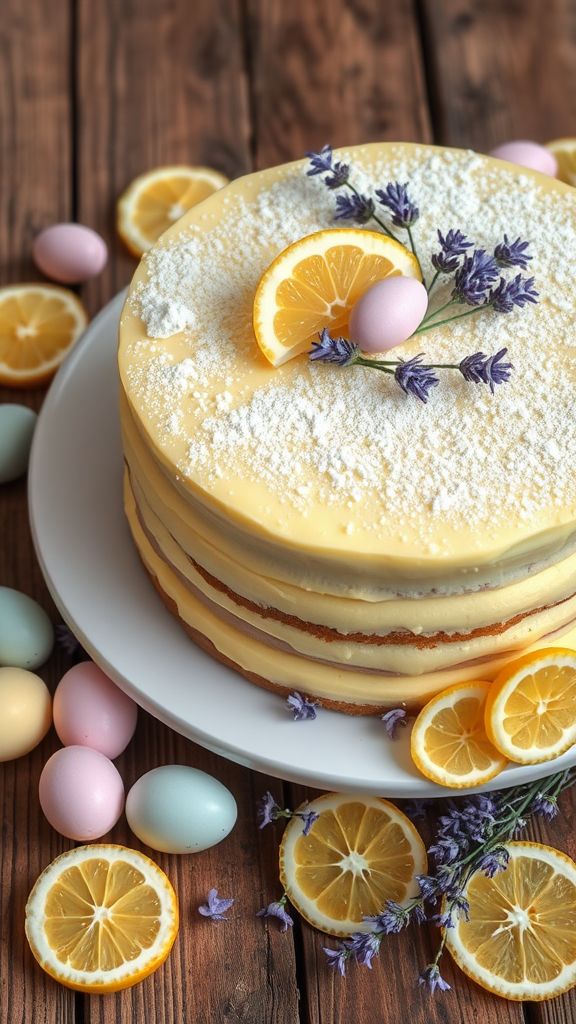 Lemon Lavender Easter Cake  