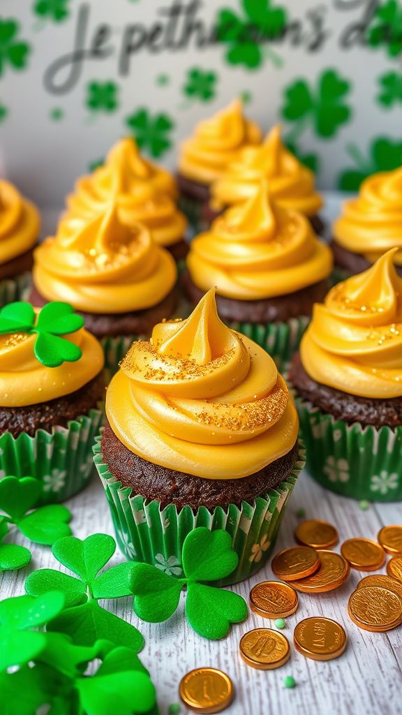 Leprechaun's Gold Chocolate Cupcakes