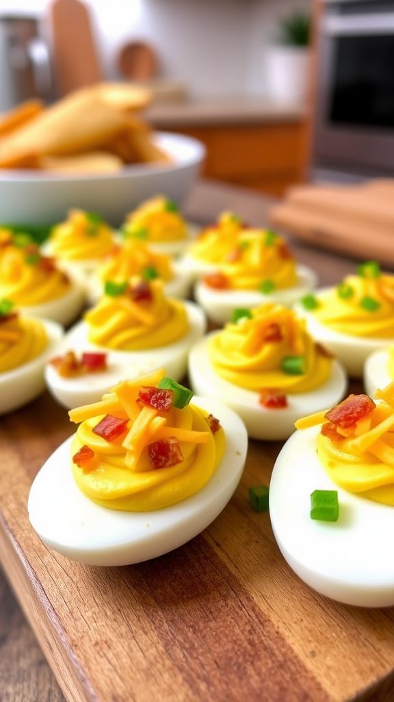 Loaded Baked Potato Deviled Eggs  