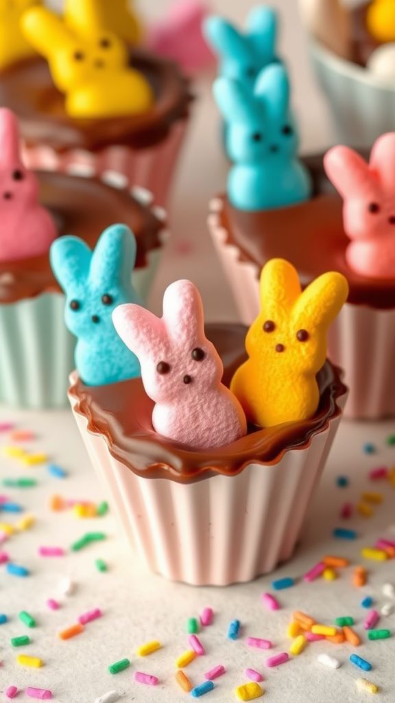 Marshmallow Peep Chocolate Cups  