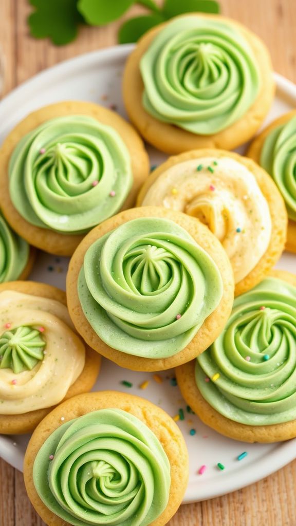 Matcha Buttercream Frosted Cookies