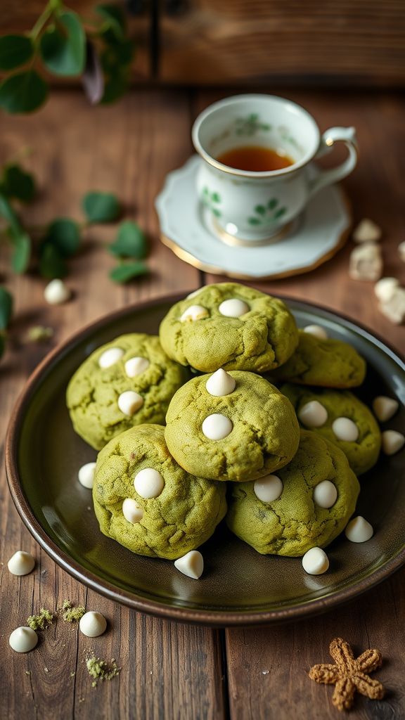 Matcha White Chocolate Chip Cookies  