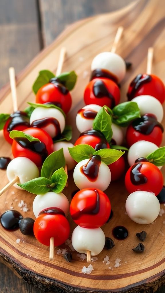 Mini Caprese Skewers with Balsamic Drizzle