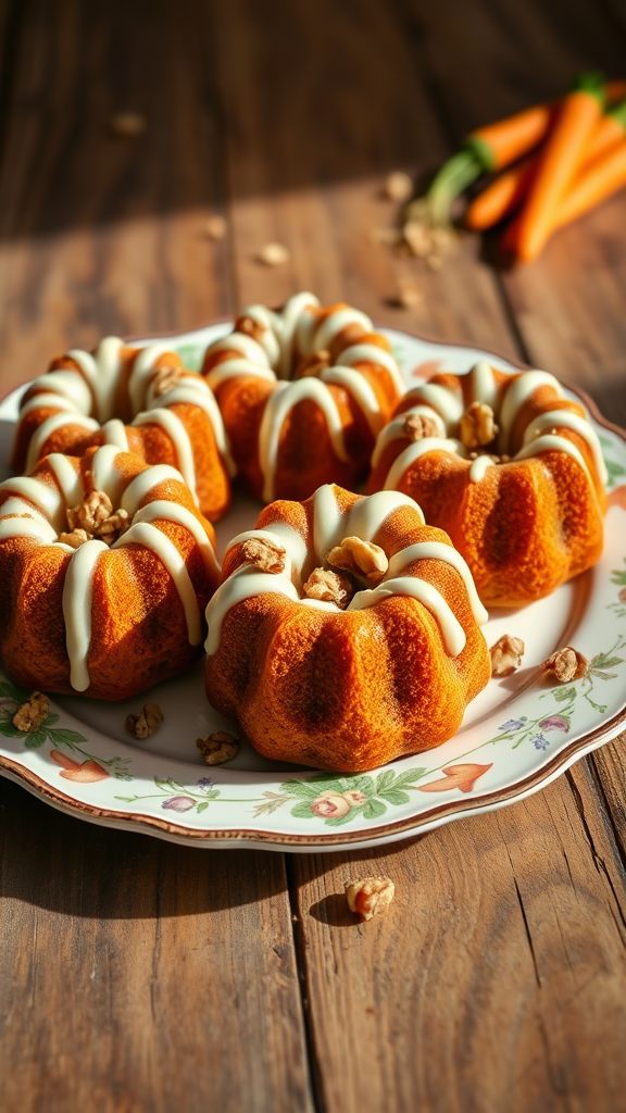 Mini Carrot Cake Bundt Cakes  