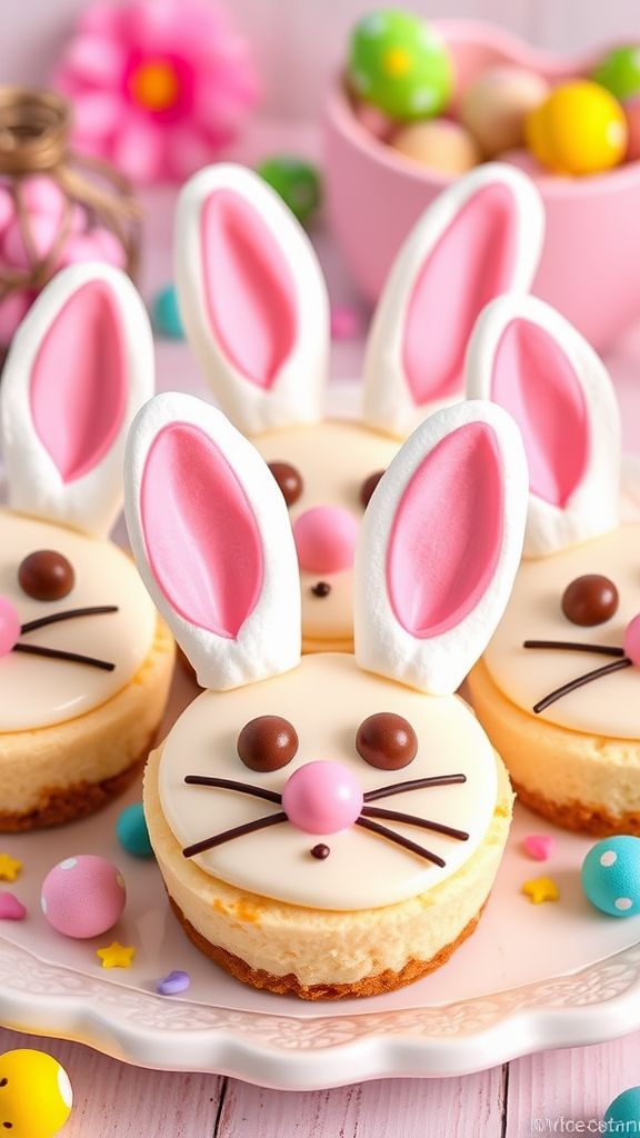 Mini Cheesecake Bunny Faces  