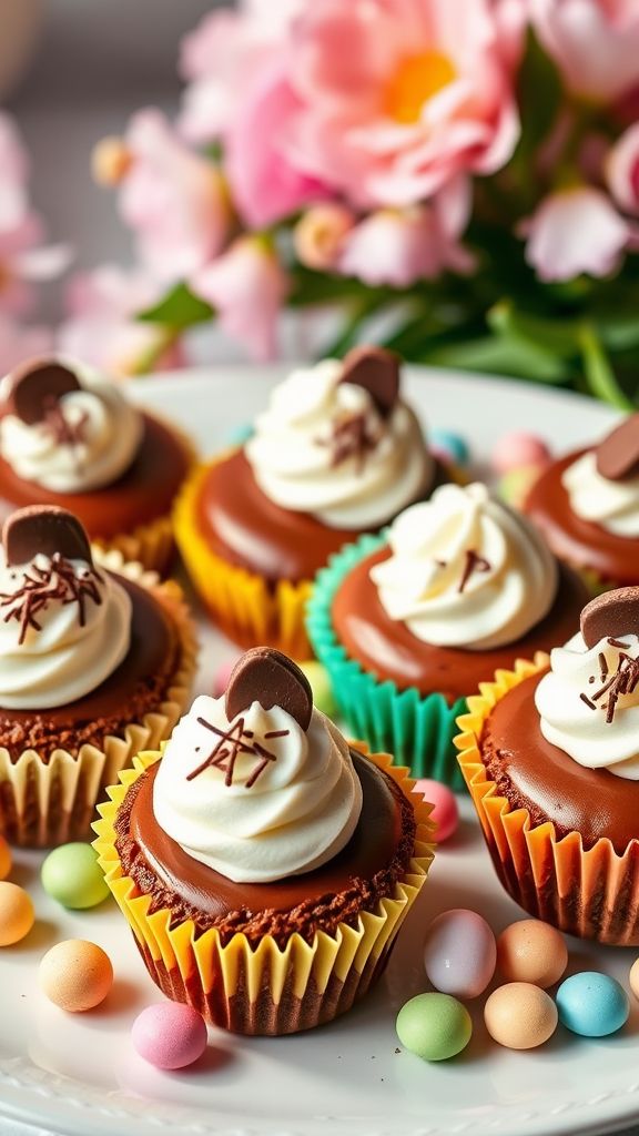 Mini Chocolate Easter Cheesecakes  