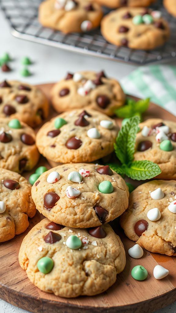 Minty Chocolate Chip Cookies  