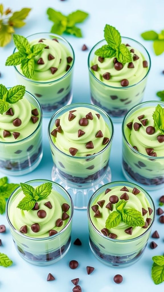 Minty Chocolate Chip Ice Cream Cups