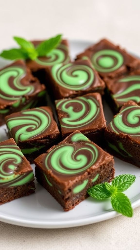 Minty Fudge Swirl Brownies