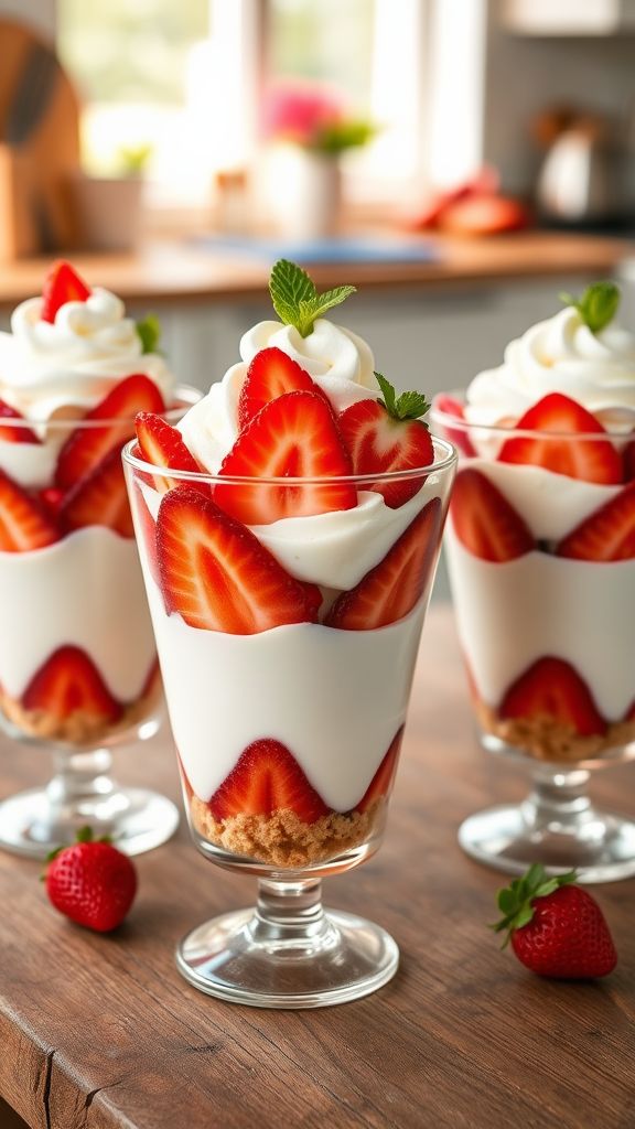 No-Bake Strawberry Shortcake Cups  