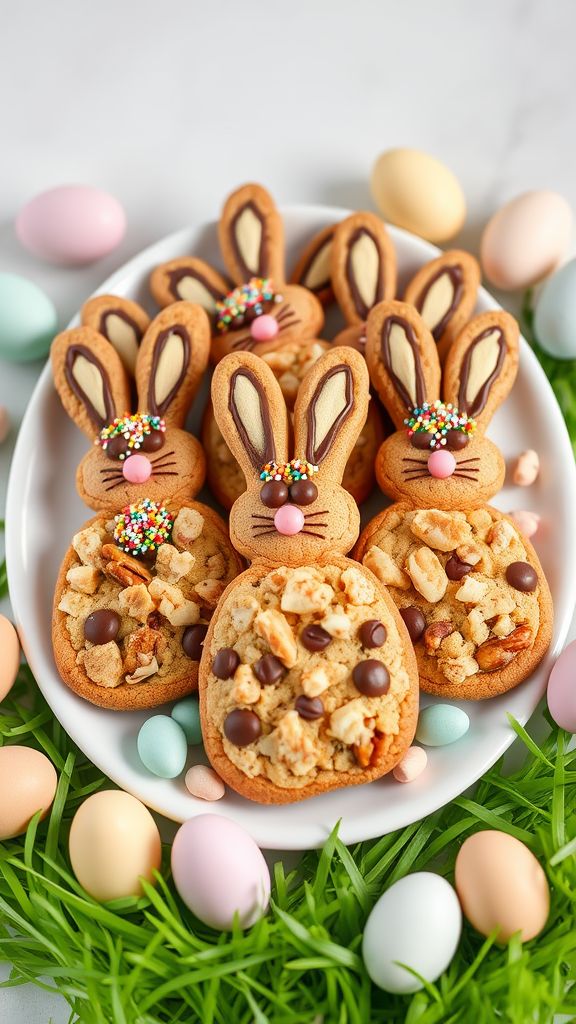 Nutty Decorated Bunny Cluster Cookies  