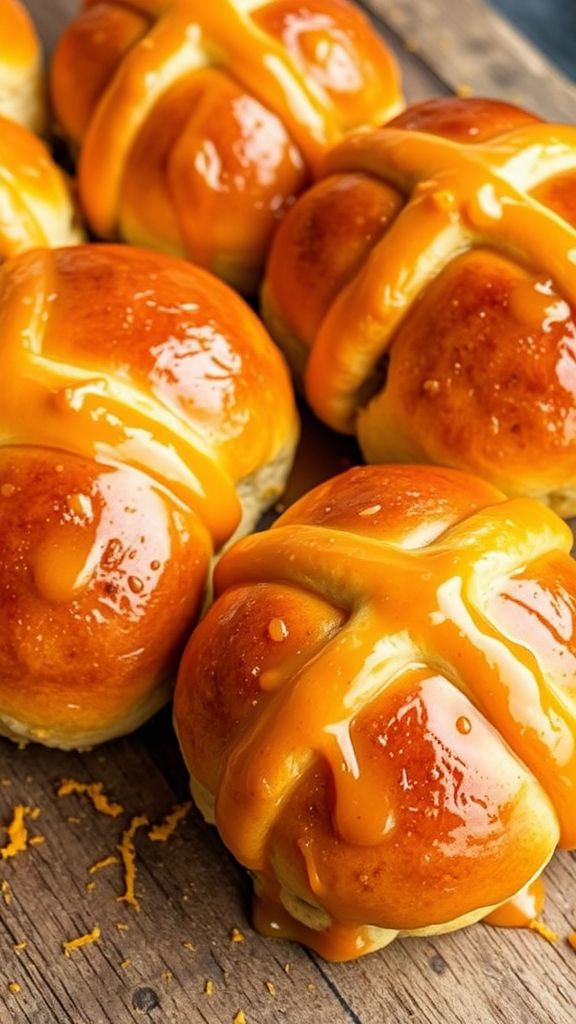 Orange Glazed Hot Cross Buns  