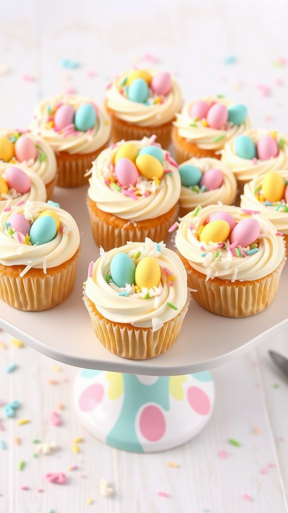 Pastel Egg Nest Cupcakes