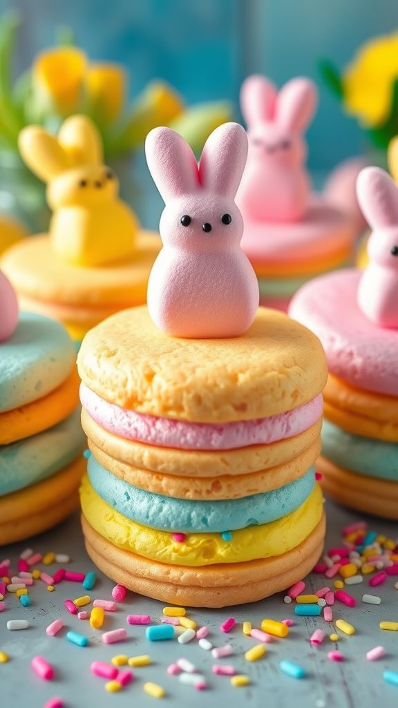 Pastel PEEP Cookie Sandwiches  