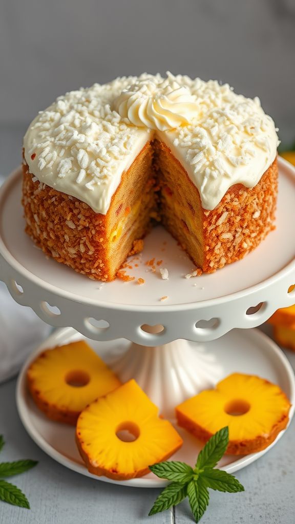 Pineapple-Carrot Cake with Coconut Topping  