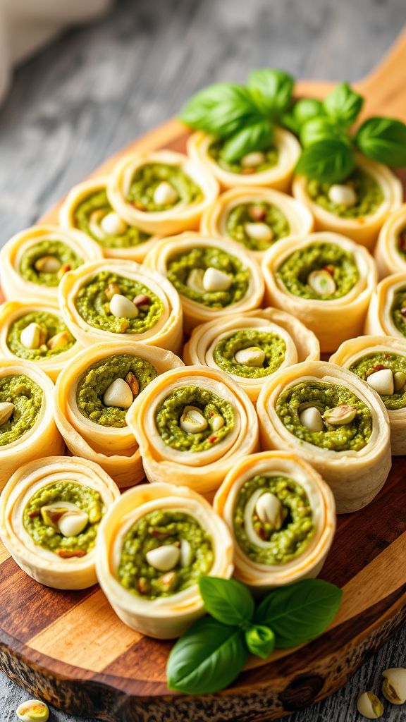 Pistachio-Pesto Pinwheels  