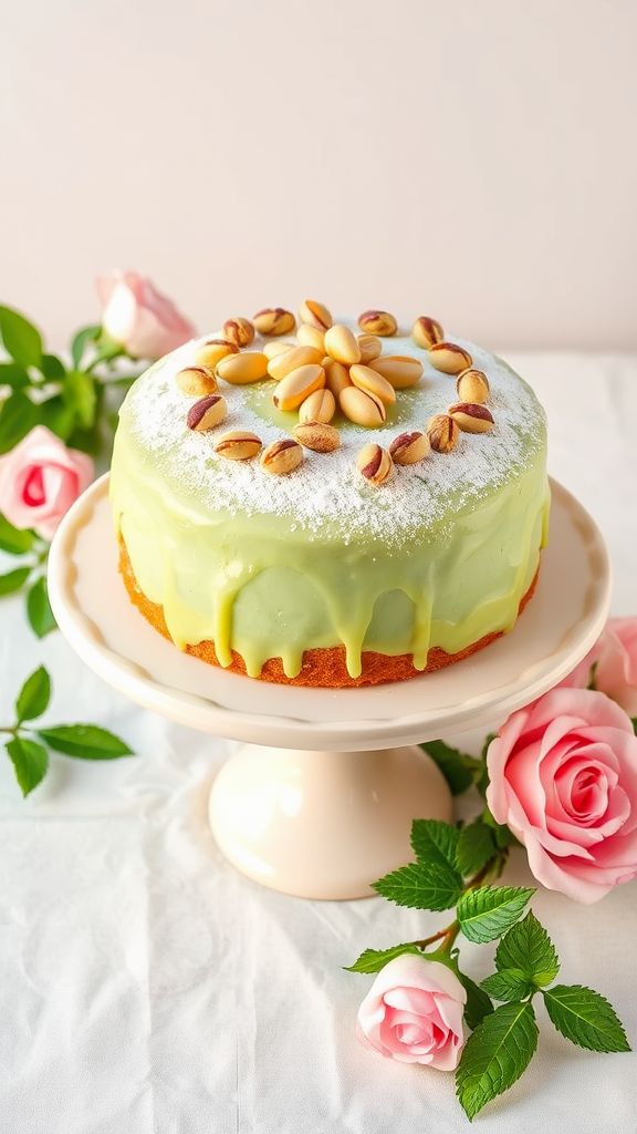 Pistachio Rosewater Easter Cake  