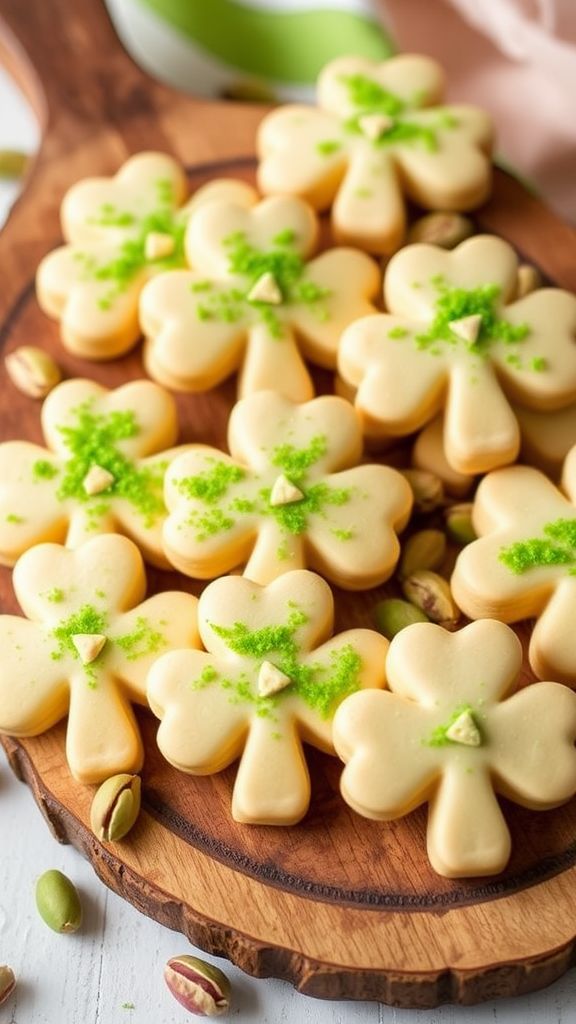 Pistachio Shortbread Shamrocks  