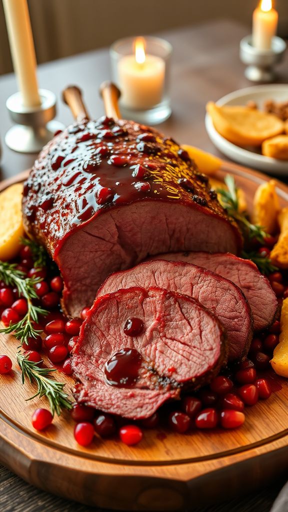 Pomegranate-Glazed Lamb Leg