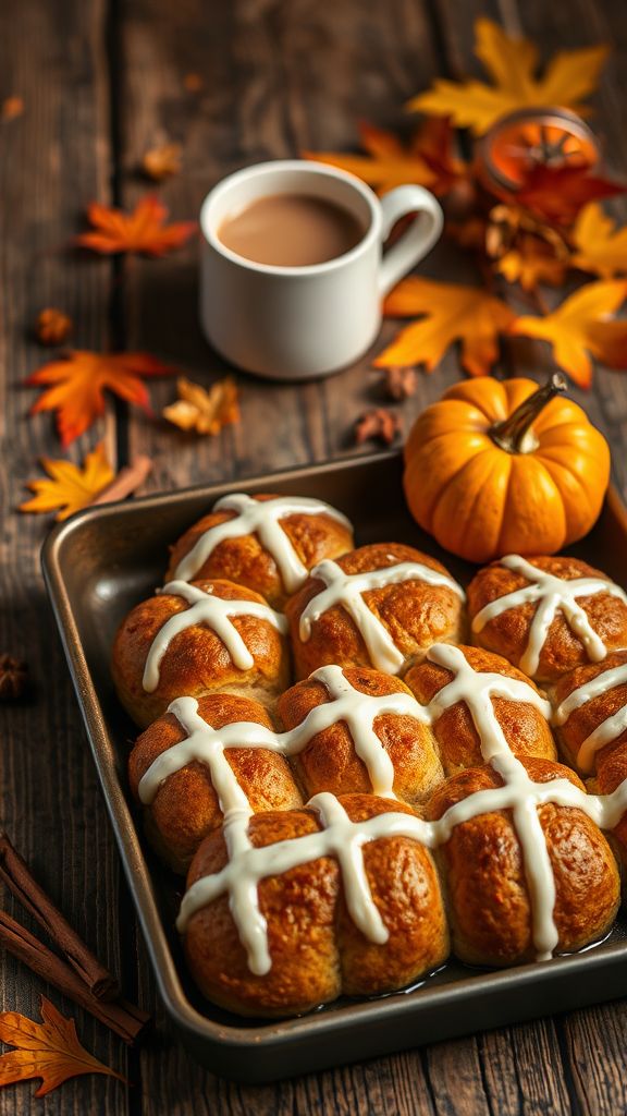 Pumpkin Spice Hot Cross Buns  