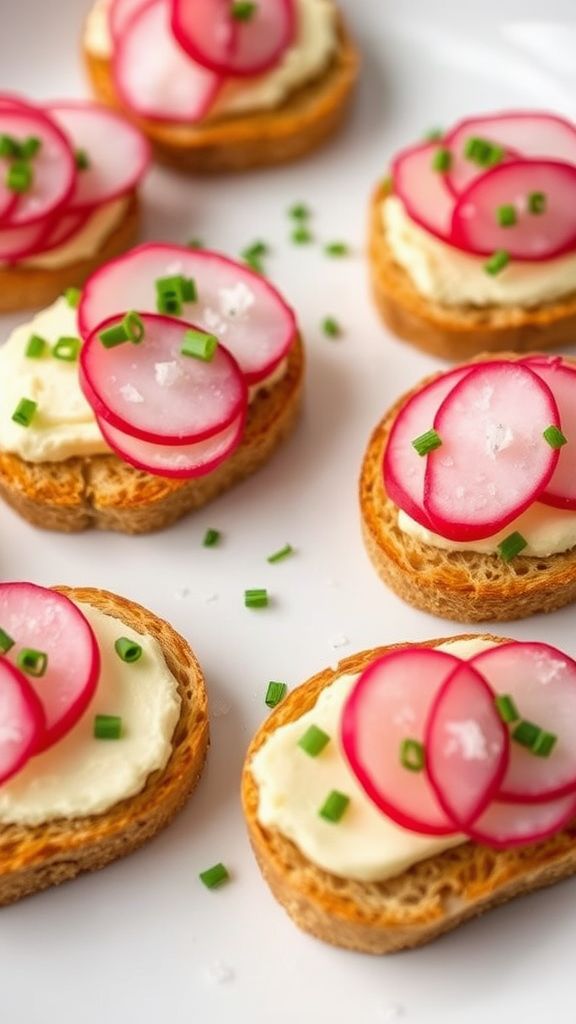 Radish and Butter Bites on Rye