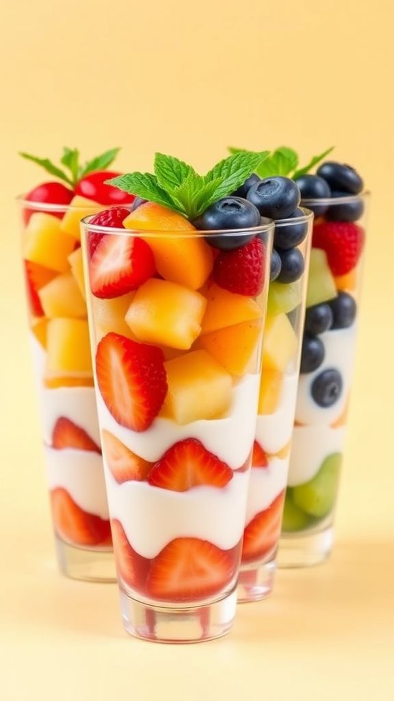 Rainbow Fruit and Yogurt Cups