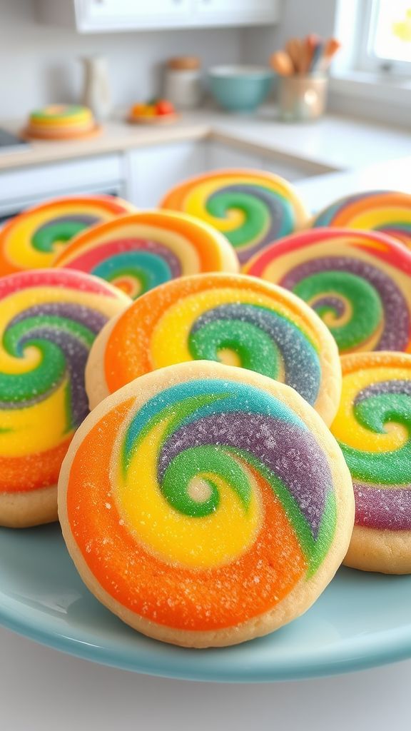 Rainbow Swirl Sugar Cookies  