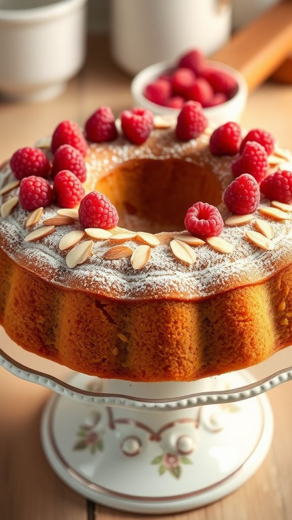 Raspberry Almond Bundt Cake  