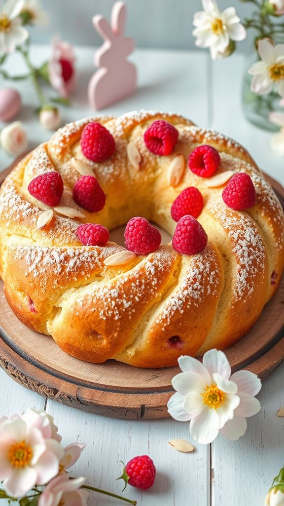 Raspberry Almond Easter Bread