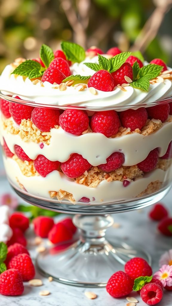 Raspberry Almond Layered Trifle