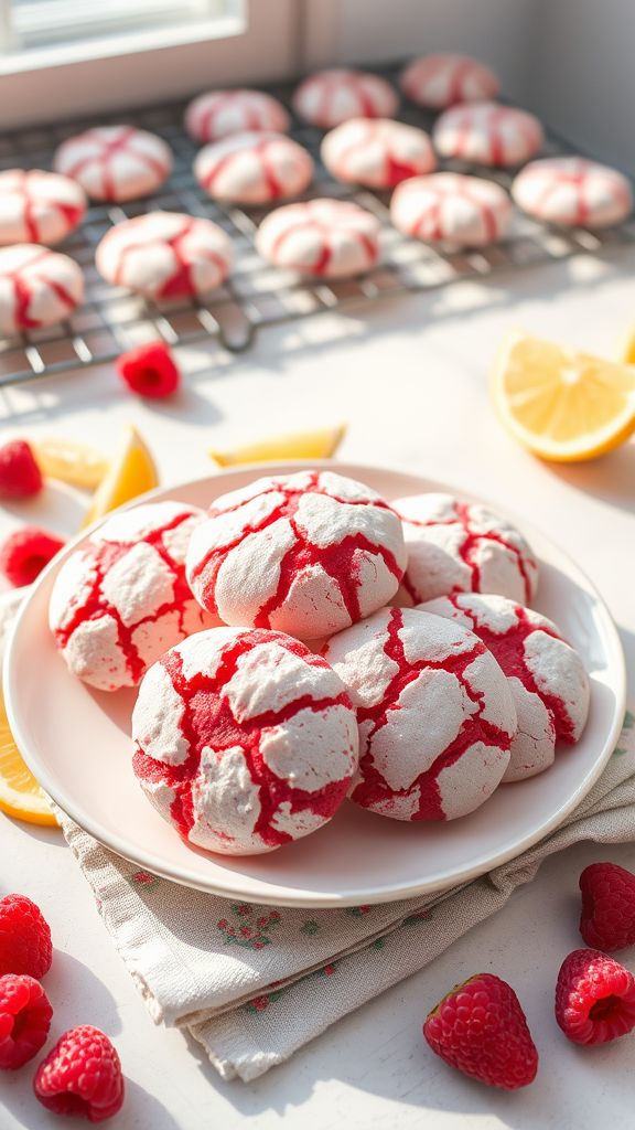 Raspberry Lemonade Crinkle Cookies  