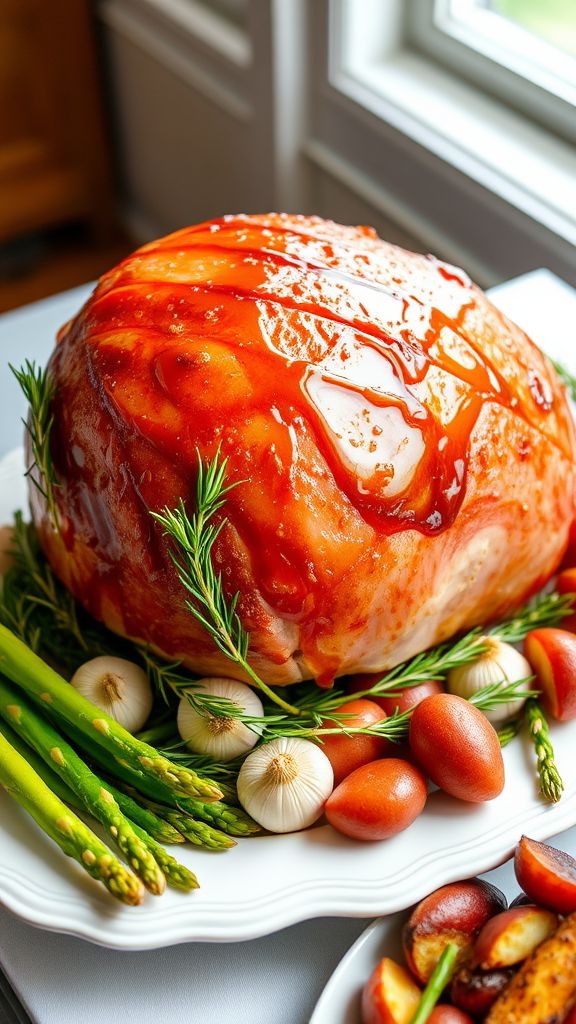 Rosemary and Garlic Studded Easter Ham