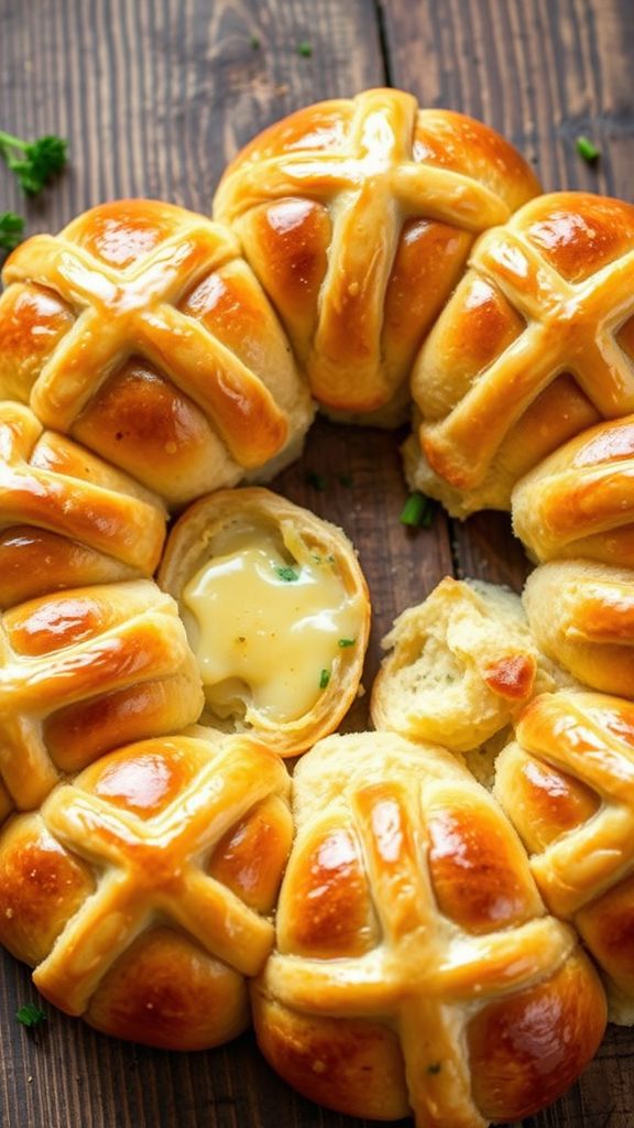 Savory Cheese and Herb Hot Cross Buns  