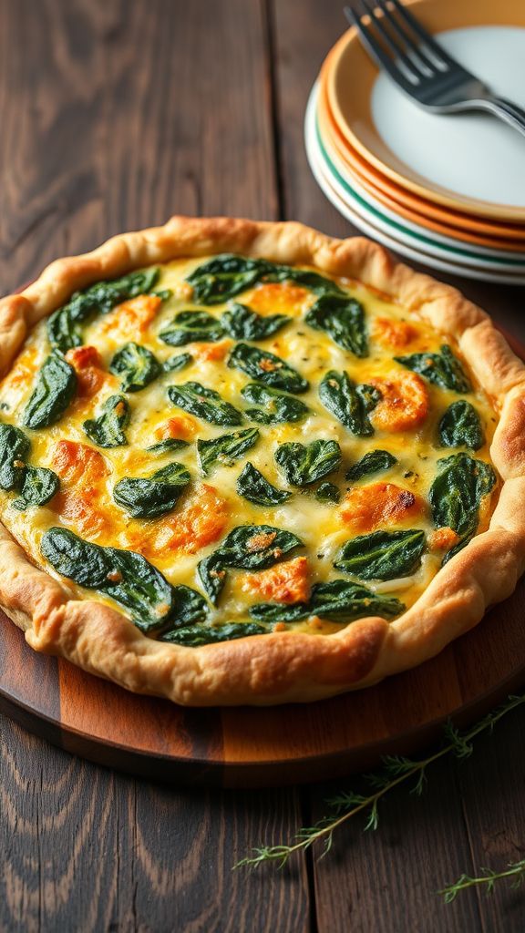 Savory Spinach and Cheese Quiche  