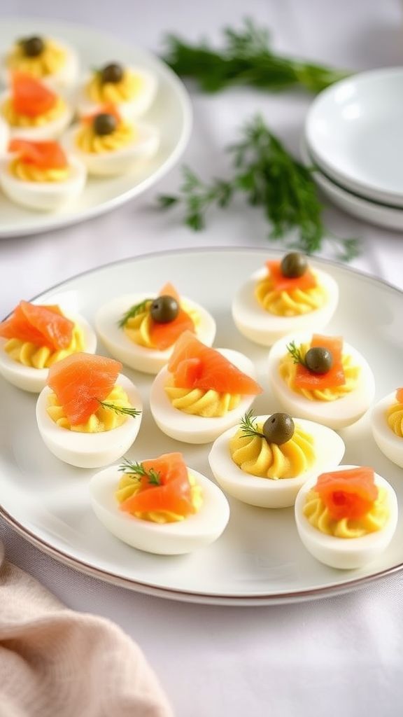 Smoked Salmon Deviled Eggs  