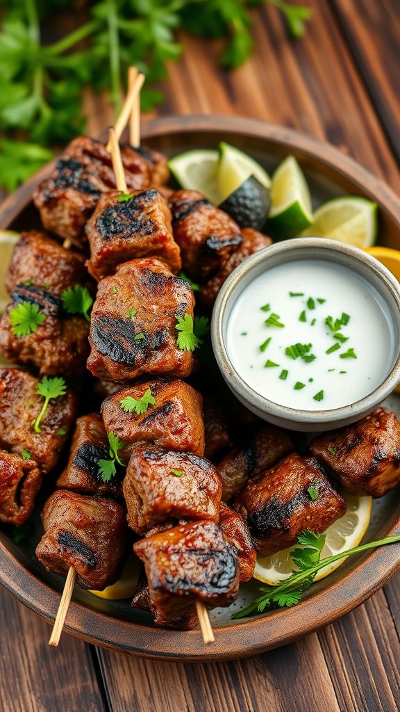 Spiced Lamb Kebabs with Tzatziki Sauce