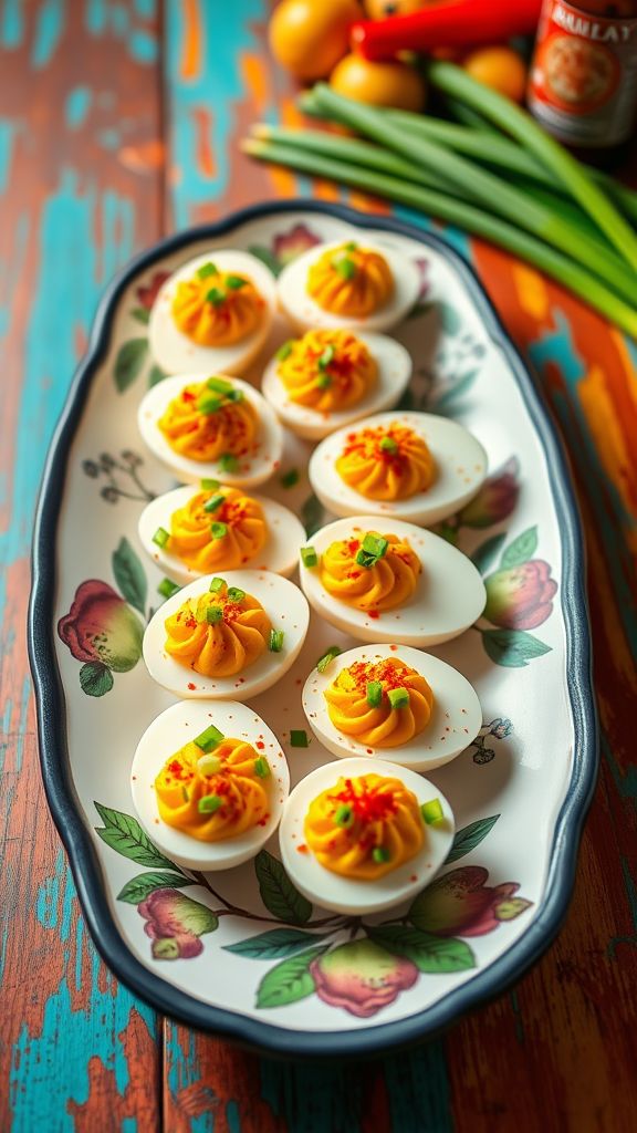 Spicy Sriracha Deviled Eggs  