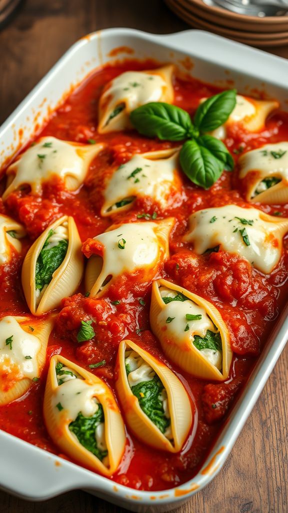 Spinach and Ricotta Stuffed Shells