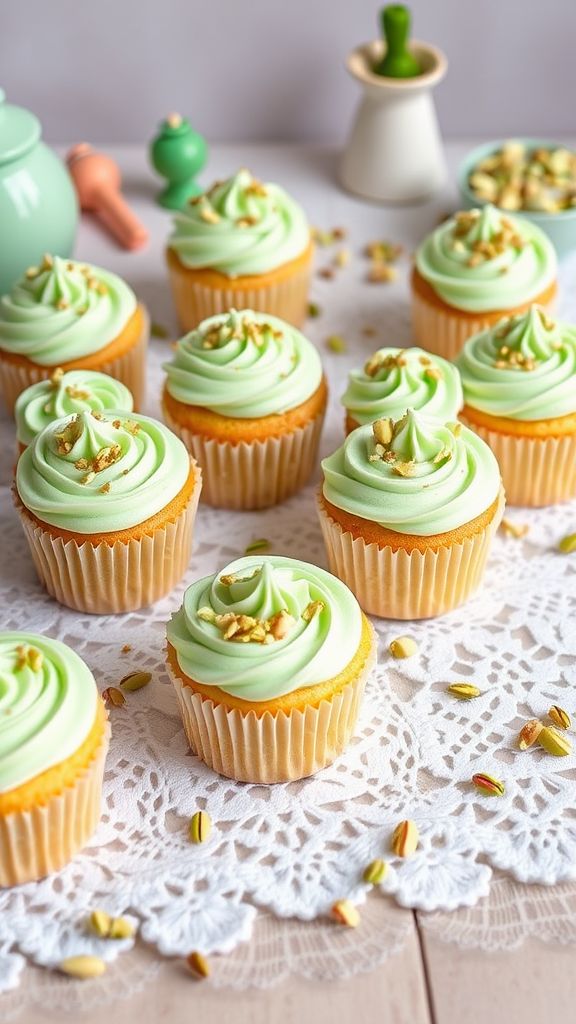 Sprightly Pistachio Cupcakes