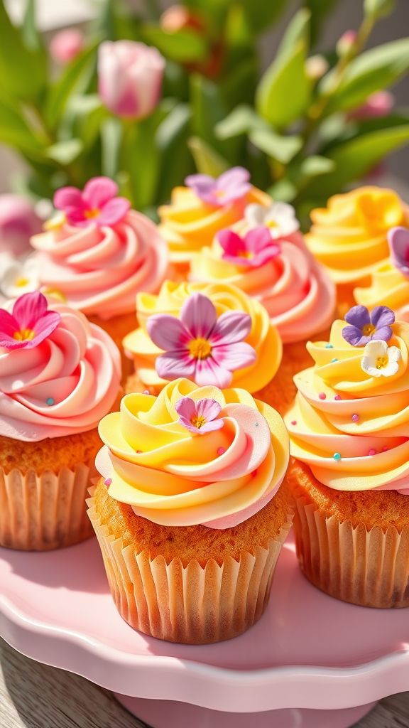 Spring Flower Cupcakes