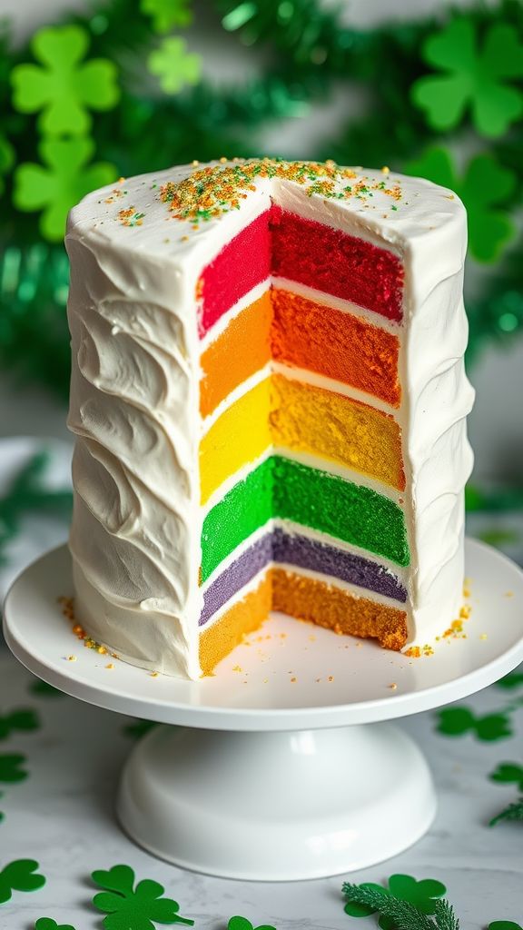 St. Patrick’s Day Rainbow Cake