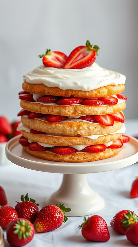 Strawberry Shortcake with Cream Cheese Frosting  