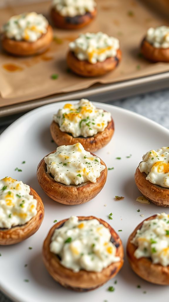 Stuffed Mushroom Caps with Goat Cheese